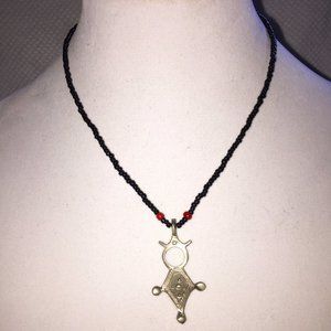 Tribal Tuareg Cross Beaded Necklace